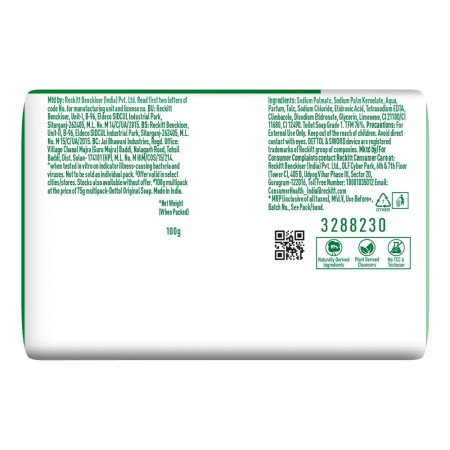 Dettol Original Germ Protection Bathing Soap Bar (400gm) | Kills 99.99% germs, 100g - Pack of 4