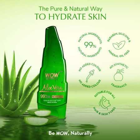 WOW Skin Science 99% Pure Aloe Vera Gel for Face, Skin & Hair - 150ml | Ultimate Gel For Glowing Skin | For Both Men and Women