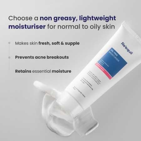 RE' EQUIL Oil Free Moisturiser | Lightweight Moisturizer For Face | Retains Essential Moisture | Prevents Acne Breakouts |