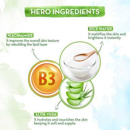 Mamaearth Rice Oil-Free Face Moisturizer for Oily Skin, With Rice Water & Niacinamide for Glass Skin - 80 g