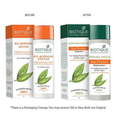 Biotique Morning Nectar Sun Protect Moisturizer SPF 30 UVA/UVB Sunscreen| Contains Wild Turmeric, Neem Leaves, & Morning Nectar Biotique Morning Nectar Sun Protect Moisturizer SPF 30 UVA/UVB Sunscreen| Contains Wild Turmeric, Neem Leaves, & Morning Nectar