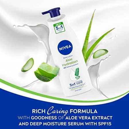 NIVEA Aloe Hydration Body Lotion 400 ml | 48 H Moisturization | Refreshing Hydration | Non Sticky Feel | With Goodness of Aloe NIVEA Aloe Hydration Body Lotion 400 ml | 48 H Moisturization | Refreshing Hydration | Non Sticky Feel | With Goodness of Aloe