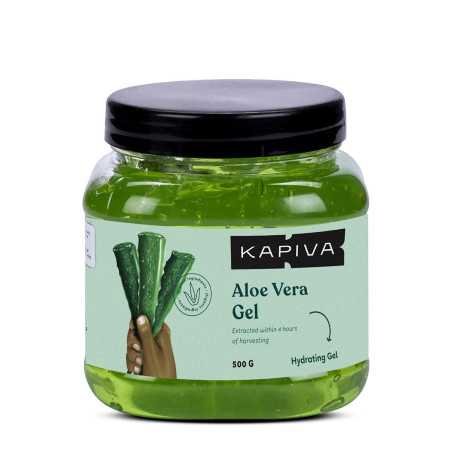 Kapiva Pure Aloe Vera Skin Gel 500g For Face & Hair | Hydrating, Moisturizing, Soothing Skin | Multipurpose Gel