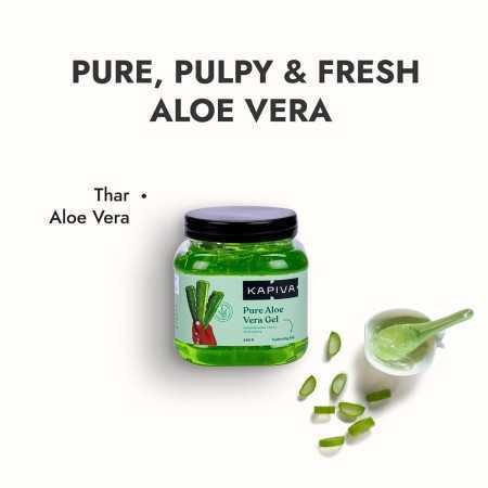 Kapiva Pure Aloe Vera Skin Gel 500g For Face & Hair | Hydrating, Moisturizing, Soothing Skin | Multipurpose Gel