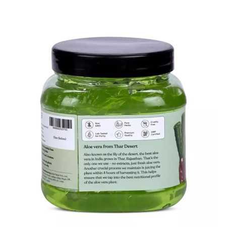 Kapiva Pure Aloe Vera Skin Gel 500g For Face & Hair | Hydrating, Moisturizing, Soothing Skin | Multipurpose Gel