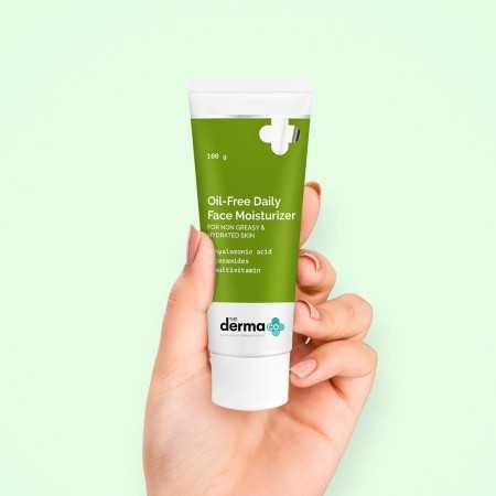 The Derma Co Oil-Free Daily Face Moisturizer With Hyaluronic Acid, Ceramides & Multivitamins for Non-Greasy & Hydrated Skin - The Derma Co Oil-Free Daily Face Moisturizer With Hyaluronic Acid, Ceramides & Multivitamins for Non-Greasy & Hydrated Skin -