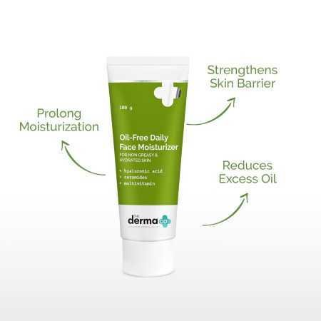 The Derma Co Oil-Free Daily Face Moisturizer With Hyaluronic Acid, Ceramides & Multivitamins for Non-Greasy & Hydrated Skin - The Derma Co Oil-Free Daily Face Moisturizer With Hyaluronic Acid, Ceramides & Multivitamins for Non-Greasy & Hydrated Skin -