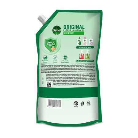 Dettol Liquid Handwash Refill - Original Hand Wash- 675ml | Germ Defence Formula | 10x Better Germ Protection Dettol Liquid Handwash Refill - Original Hand Wash- 675ml | Germ Defence Formula | 10x Better Germ Protection