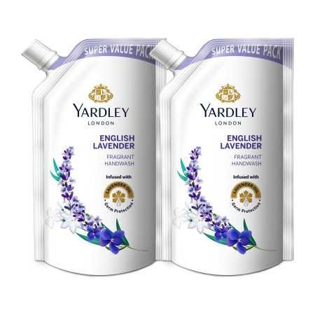 Yardley London English Lavender 675ml Pack of 2 Fragrant Handwash| Infused with Pure Lavender Oil| Germ Protection| For Soft &
