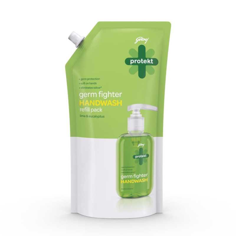 Godrej Protekt Germ Fighter Handwash Refill Pack | Lime & Eucalyptus | Germ Protection & Soft on Hands - 725ml Godrej Protekt Germ Fighter Handwash Refill Pack | Lime & Eucalyptus | Germ Protection & Soft on Hands - 725ml