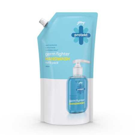 Godrej Protekt Germ Fighter Handwash Refill Pack | Lime & Eucalyptus | Germ Protection & Soft on Hands - 725ml