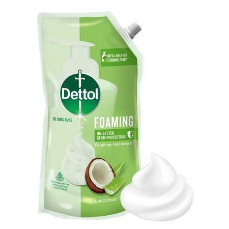 Dettol Foaming Handwash Refill - Aloe Coconut, 700ml | Rich Foam | Moisturizing Hand Wash | Soft on Hands