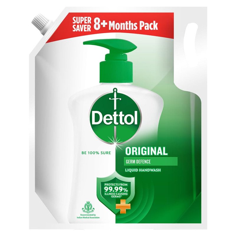 Dettol Liquid Handwash Refill - Original Hand Wash- 1500ml | Germ Defence Formula | 10x Better Germ Protection Dettol Liquid Handwash Refill - Original Hand Wash- 1500ml | Germ Defence Formula | 10x Better Germ Protection