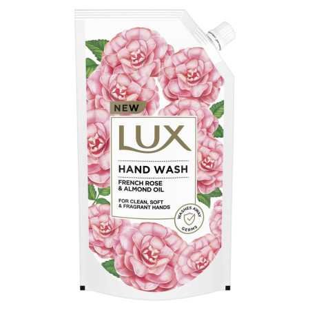 Lux Handwash with French Rose & Almond Oil For Clean, Soft & Fregrant Hands Refill Pouch, 675 ml