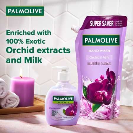 Palmolive Naturals Black Orchid & Milk Liquid Hand Wash Refill 750ml, Wash Away Germs, Refreshing Fragrance Handwash Refill Palmolive Naturals Black Orchid & Milk Liquid Hand Wash Refill 750ml, Wash Away Germs, Refreshing Fragrance Handwash Refill