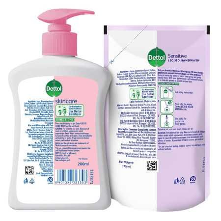 Dettol Liquid Handwash (Skincare) - 200 ml with Free Liquid Handwash - 175 ml (Any Variant) Dettol Liquid Handwash (Skincare) - 200 ml with Free Liquid Handwash - 175 ml (Any Variant)