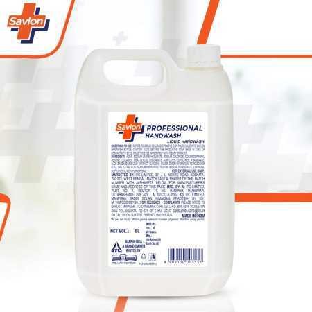 Savlon Professional Germ Protection Liquid Handwash, 5 L Handwash Refill, 99.9% Germ Protection, Paraben Free, Dermatologically