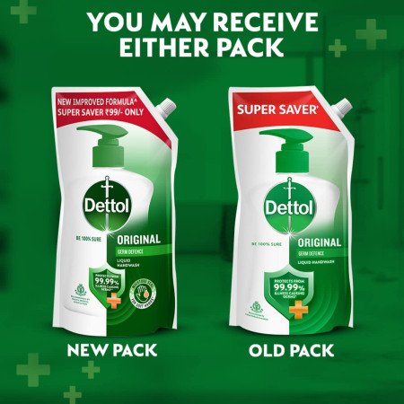 Dettol Liquid Handwash Refill - Original Hand Wash- 1500ml | Germ Defence Formula | 10x Better Germ Protection