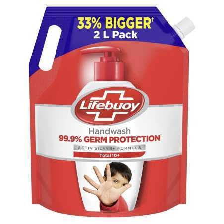 Lifebuoy Total 10 Germ Protection Liquid Handwash Refill Canister, 2 L | Kills 99.9% Germs | Liquid Handwash Fights Bacteria &