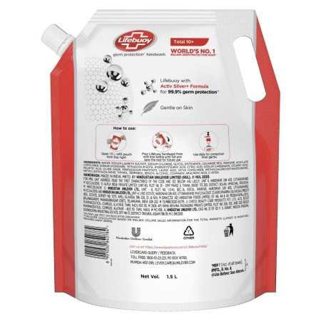 Lifebuoy Total 10 Germ Protection Liquid Handwash Refill Canister, 2 L | Kills 99.9% Germs | Liquid Handwash Fights Bacteria &