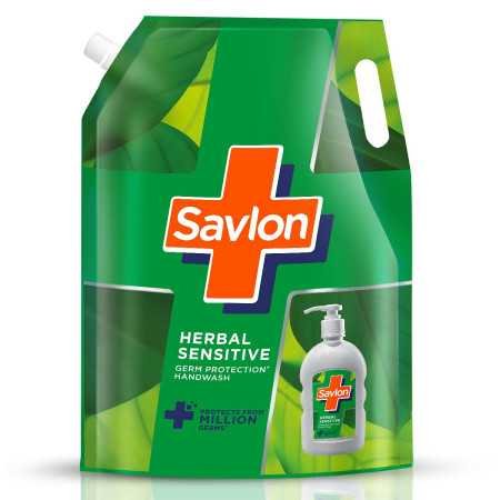 Savlon Herbal Sensitive Germ Protection Liquid Handwash, 1500ml Hand wash Refill, 90% Natural Origin, For Sensitive Hands