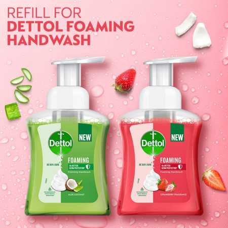 Dettol Foaming Handwash Refill Combo- Strawberry & Aloe coconut, (Pack of 2-700ml each)| Rich Foam | Moisturizing Hand Wash |