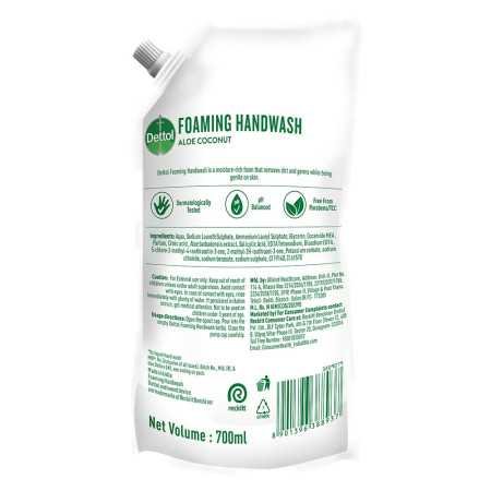 Dettol Foaming Handwash Refill Combo- Strawberry & Aloe coconut, (Pack of 2-700ml each)| Rich Foam | Moisturizing Hand Wash |