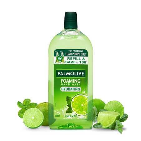 Colgate Palmolive Hydrating Lime & Mint Liquid Foaming Handwash 500ml Removes Germs, Refreshing Fragrance, Hand Wash Refill