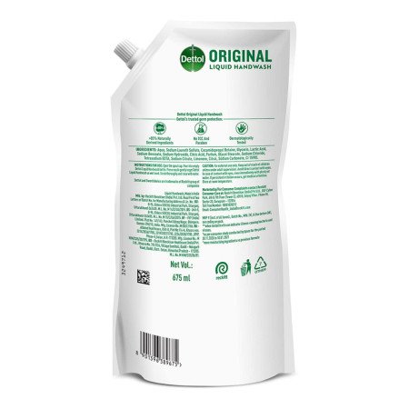 Dettol Liquid Handwash Refill - Original Hand Wash- 1500ml | Germ Defence Formula | 10x Better Germ Protection