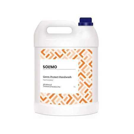 Amazon Brand - Solimo Handwash Liquid Refill Can 5 Litre | Antibacterial germ-protect | Advanced Disinfection Formula| pH