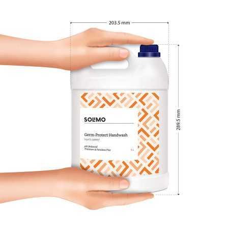 Amazon Brand - Solimo Handwash Liquid Refill Can 5 Litre | Antibacterial germ-protect | Advanced Disinfection Formula| pH