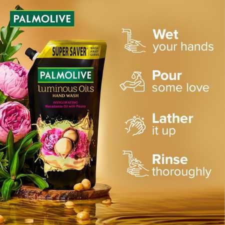 Palmolive Luminous Oils Invigorating Liquid Hand Wash Refill 750ml, with Macadamia Oil and Peony Extracts, Handwash Refill Pack Palmolive Luminous Oils Invigorating Liquid Hand Wash Refill 750ml, with Macadamia Oil and Peony Extracts, Handwash Refill Pack