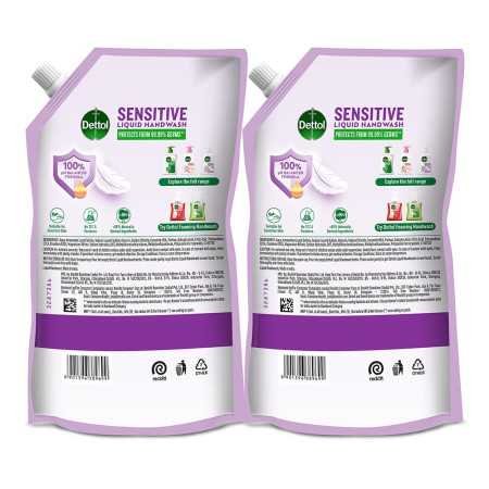 Dettol Sensitive Liquid Hand Wash Refill - 675 ml (Pack of 2) Dettol Sensitive Liquid Hand Wash Refill - 675 ml (Pack of 2)