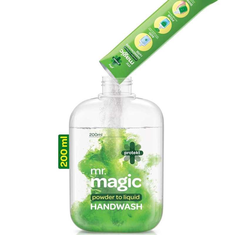 Godrej Protekt mr. magic Powder-to-Liquid Handwash - Refill | 9g (makes 200ml of handwash)