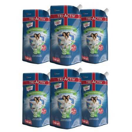 Tri-Activ Germ Protection Handwash Refill | Hand wash Refill packs 750ml with Aloevera & Avocado fragrance | Keeps hands soft &