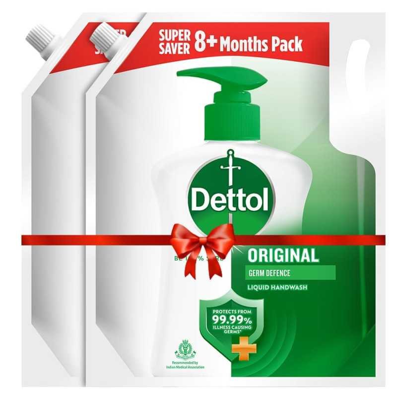 Dettol Liquid Handwash Refill - Original Hand Wash- 1500ml (Pack of 2) | Germ Defence Formula | 10x Better Germ Protection Dettol Liquid Handwash Refill - Original Hand Wash- 1500ml (Pack of 2) | Germ Defence Formula | 10x Better Germ Protection