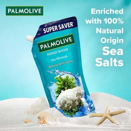 Palmolive Naturals Sea Minerals Liquid Hand Wash Refill 750ml, Remove 99.9% of Germs, Refreshing Fragrance Handwash Refill Pack,