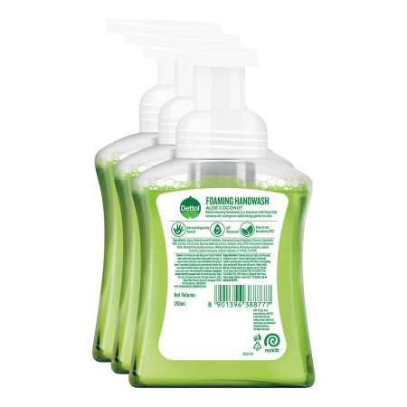 Dettol Foaming Handwash Pump - Aloe Coconut (Pack of 3-250ml each) | Rich Foam | Moisturizing Hand Wash | Soft on Hands Dettol Foaming Handwash Pump - Aloe Coconut (Pack of 3-250ml each) | Rich Foam | Moisturizing Hand Wash | Soft on Hands