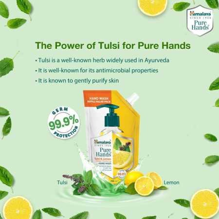 Himalaya Pure Hands | Deep Cleansing Tulsi and Lemon Hand Wash Refill - 750 ml Himalaya Pure Hands | Deep Cleansing Tulsi and Lemon Hand Wash Refill - 750 ml