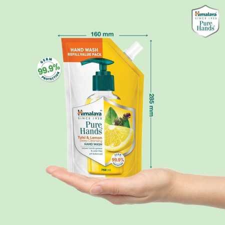 Himalaya Pure Hands | Deep Cleansing Tulsi and Lemon Hand Wash Refill - 750 ml Himalaya Pure Hands | Deep Cleansing Tulsi and Lemon Hand Wash Refill - 750 ml