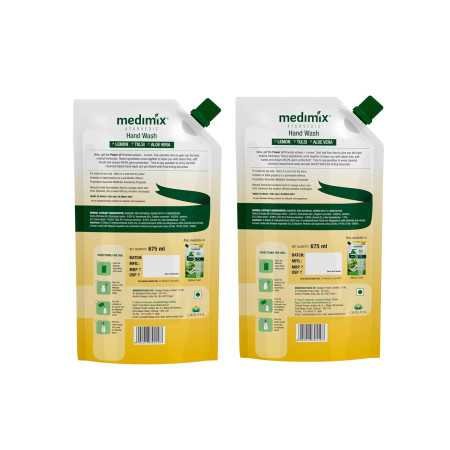 Medimix Ayurvedic Nature Fresh Hand Wash with Lemon, Tulsi, & Aloe Vera 675ml (Combo Pack Of 2)