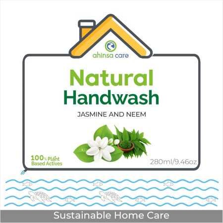 Ahinsa Care | Gentle & Nourishing Natural Handwash | Plant-Based | Moisturizing, Cleans Well | Sandal and Turmeric | 5lit Pack