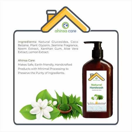 Ahinsa Care | Gentle & Nourishing Natural Handwash | Plant-Based | Moisturizing, Cleans Well | Sandal and Turmeric | 5lit Pack