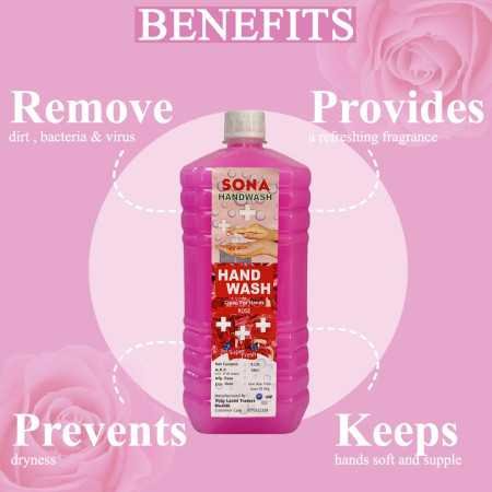 Sona Plus Rose Foaming Handwash, 260ml, Premium Liquid, 100% Vegan, Paraben Free, With Natural Rose Goodness, Moisturizing