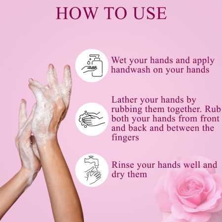 Sona Plus Rose Foaming Handwash, 260ml, Premium Liquid, 100% Vegan, Paraben Free, With Natural Rose Goodness, Moisturizing