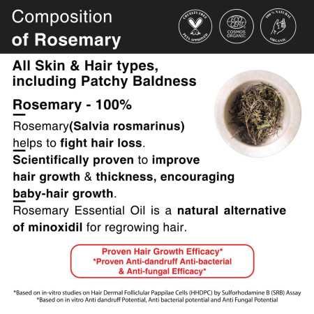 Soulflower Rosemary Essential Oil for Hair Growth, Hair Fall Control and Nourishment, Skin Care | Clinically Tested & Ecocert Soulflower Rosemary Essential Oil for Hair Growth, Hair Fall Control and Nourishment, Skin Care | Clinically Tested & Ecocert
