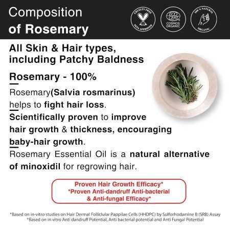 Soulflower Rosemary Essential Oil for Hair Growth, Hair Fall Control and Nourishment, Skin Care | Clinically Tested & Ecocert Soulflower Rosemary Essential Oil for Hair Growth, Hair Fall Control and Nourishment, Skin Care | Clinically Tested & Ecocert