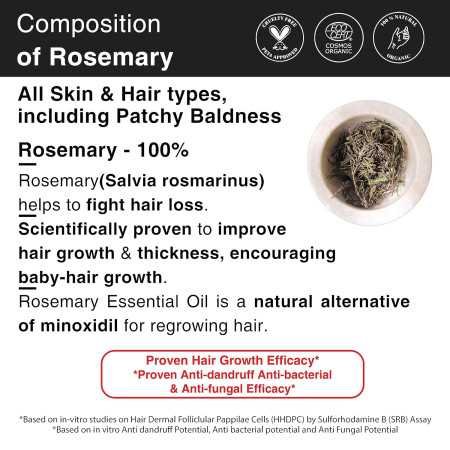 Soulflower Rosemary Essential Oil for Hair Growth, Hair Fall Control and Nourishment, Skin Care | Clinically Tested & Ecocert Soulflower Rosemary Essential Oil for Hair Growth, Hair Fall Control and Nourishment, Skin Care | Clinically Tested & Ecocert