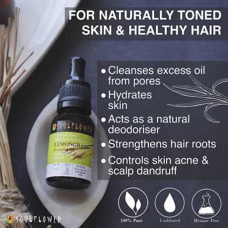 Soulflower Rosemary Essential Oil for Hair Growth, Hair Fall Control and Nourishment, Skin Care | Clinically Tested & Ecocert Soulflower Rosemary Essential Oil for Hair Growth, Hair Fall Control and Nourishment, Skin Care | Clinically Tested & Ecocert