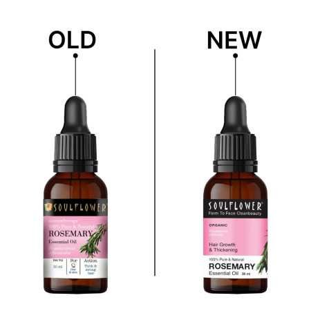 Soulflower Rosemary Essential Oil for Hair Growth, Hair Fall Control and Nourishment, Skin Care | Clinically Tested & Ecocert Soulflower Rosemary Essential Oil for Hair Growth, Hair Fall Control and Nourishment, Skin Care | Clinically Tested & Ecocert
